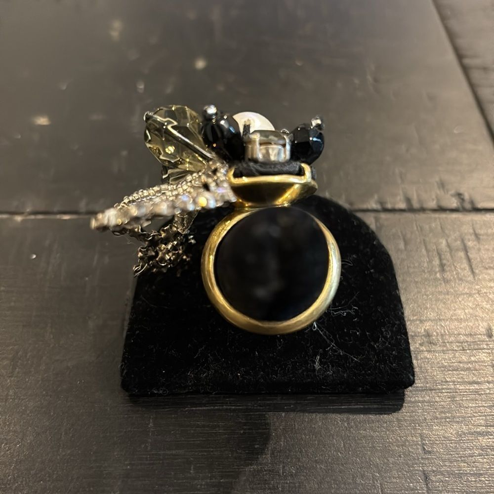 Cocktail Statement Elegant Black Silver Gold Tone… - image 6